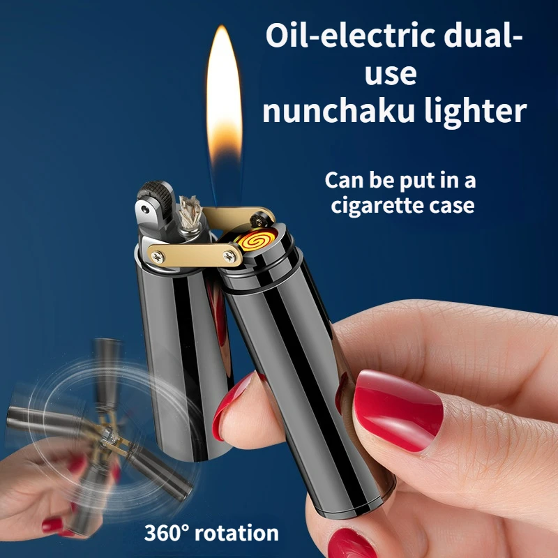 New Oilelectric Dualuse Nunchaku Rechargeable Lighter Fingertip