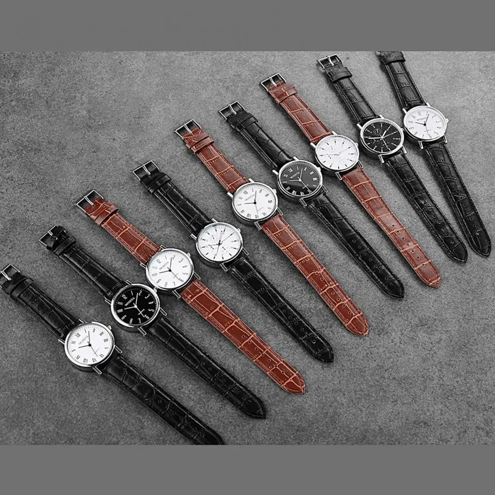 

Sleek Men Watch Stylish Men's Chronograph Watches with Quartz Movement Leather Strap Gift for Boyfriend or Father Casual Analog