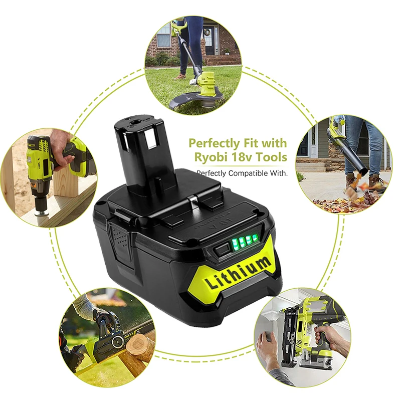 High Capacity 28000mah Li-ion For Ryobi Hot P108 Rb18l40 Rechargeable Battery Pack Power Tool Battery One Rechargeable - AliExpress