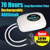 Rechargeable USB Fish Tank Air Pump 4800mAh Battery Silent Oxygen Pump with 1M Tube for Aquarium Outdoor Breeder Tanks Portable 2