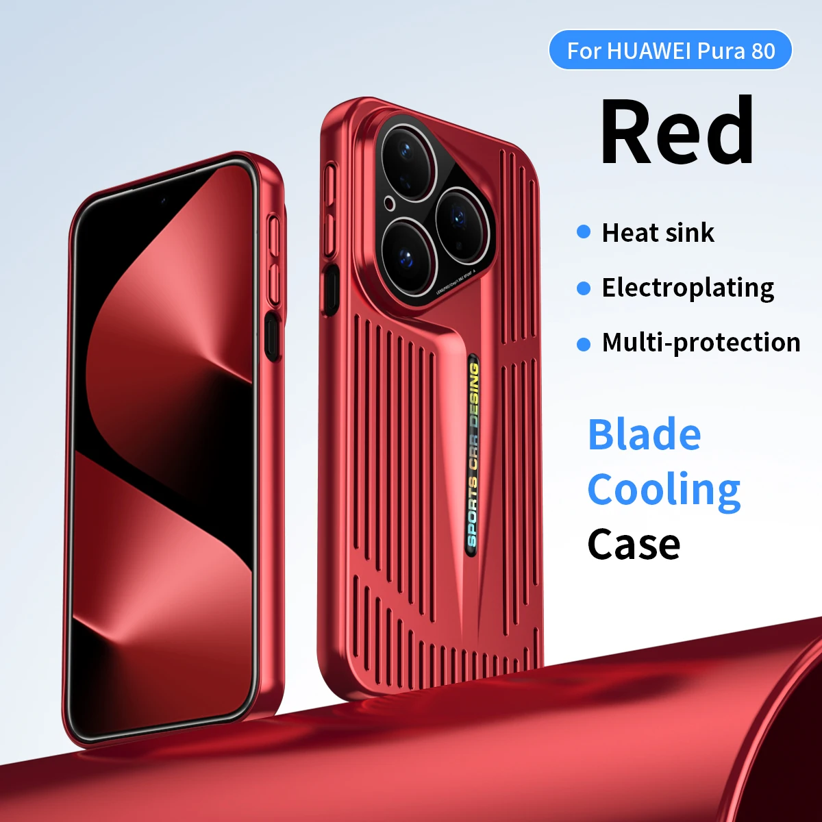 Blade Heat Dissipation Shockproof Cooling Phone Case - Micro Matte Hard Back Cover