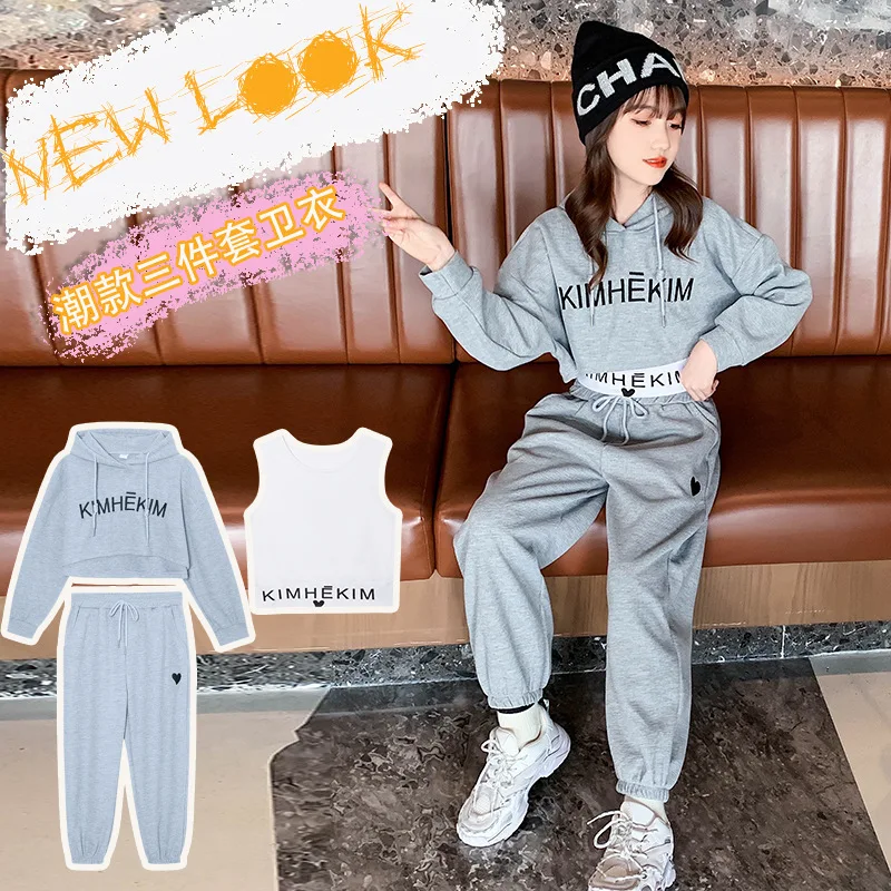 Huntrix Ensemble Survêtement Fille 2 Pièces – Sweat Court + Jogging, Motif Dessin Animé Tendance