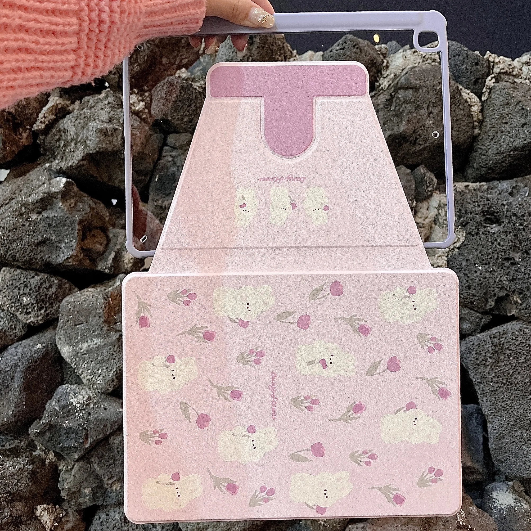 Rotação Case Coelho dos Desenhos Animados para o Ipad 10.2 7th 8th 9th 9.7 6th 11 12.9 Mini ar 5th Capa com Slot Lápis Titular 360 - Imagem 2