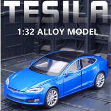 

1:32 Tesla Model S Model 3 Alloy Car Model Diecast Metal Toy Car Vehicles Model Simulation Sound Light Collection Childrens Gift