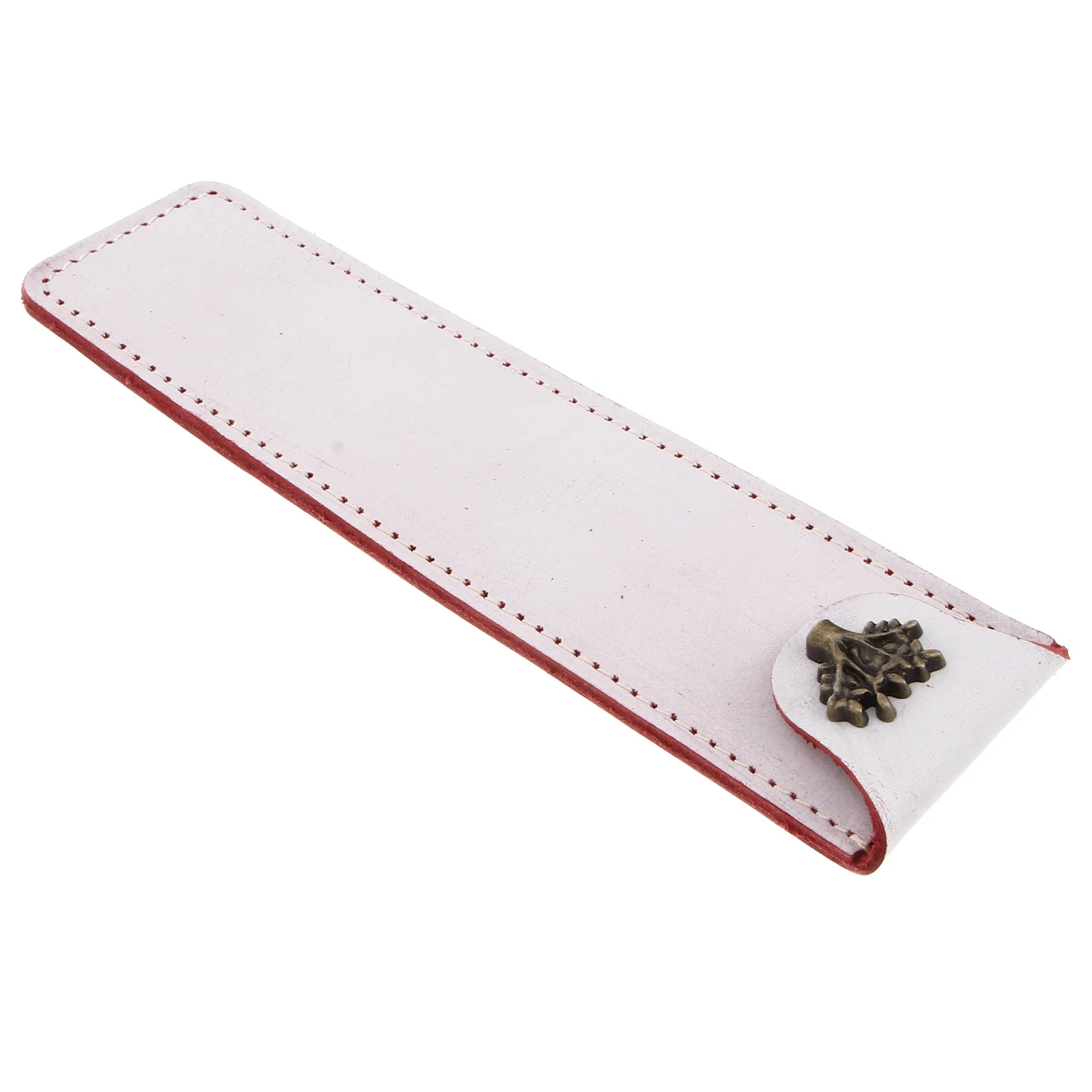 

Luxury Genuine Leather Pen Pouch Holder Single Pencil Bag Pen Case with Snap Button for Rollerball Fountain Ballpoint Pen