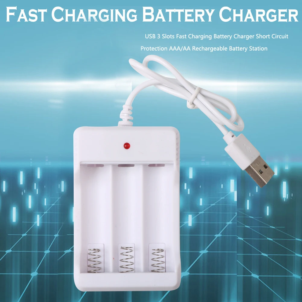 USB 2/3/4 슬롯 고속 충전 배터리 충전기 단락 보호 AAA 및 AA 충전식 배터리 스테이션, 고품질