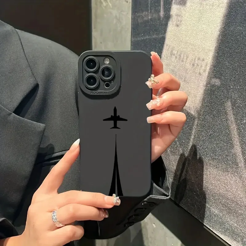 Aviation-Themed Silicone Soft Phone Case – Sleek Design and Durable Protection