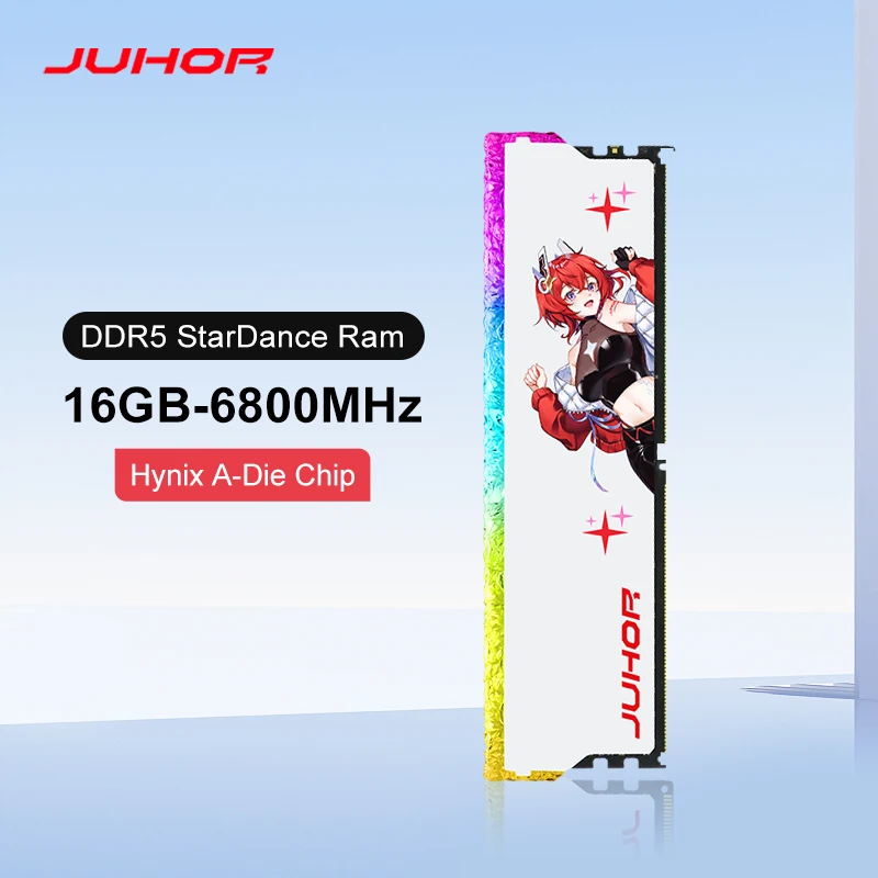 Memoria RAM para computadora de escritorio JUHOR DDR5 RGB de 16 GB, 6400 MHz y 6800 MHz, chip Hynix original