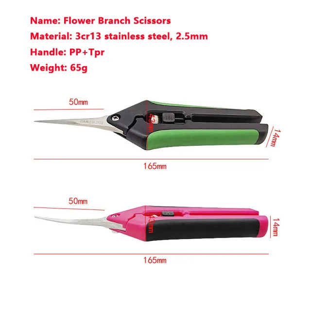6.5 Inch Gardening Scissors Hand Pruner Pruning Shears Trimming Scissors with Straight Elbow Stainless Steel Blades for Plant 2