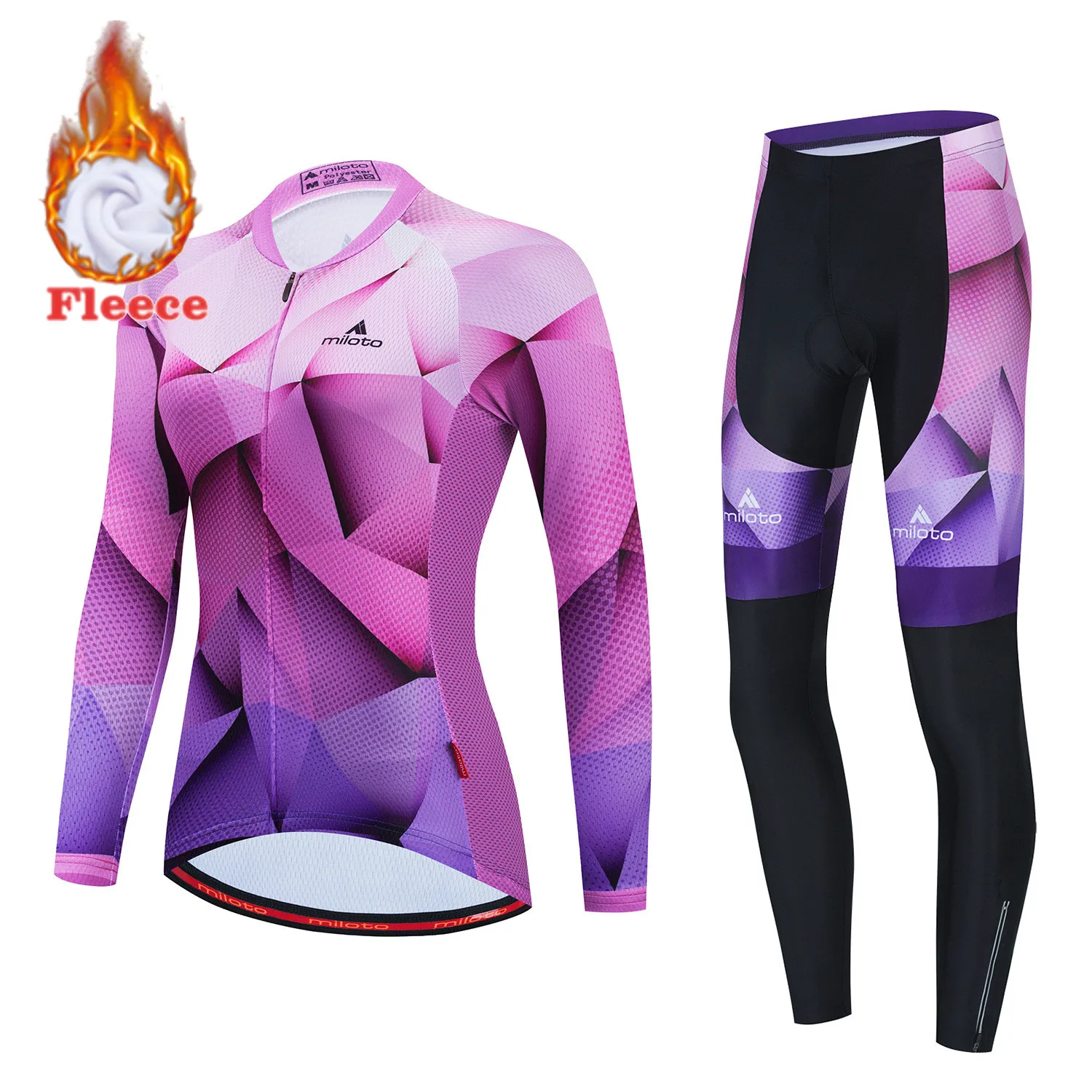 Traje Ciclismo Mujer Invierno Maillot Manga Larga Pantalones