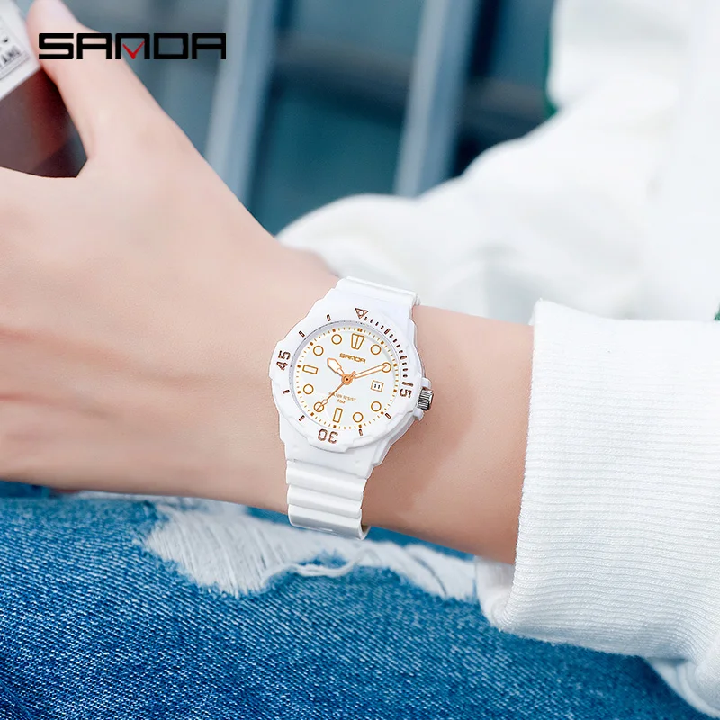 SANDA Casual Fashion Quartz Womens Watches Luxury Brand Women Simple Clock 50M Waterproof High Quality Watch Gift Reloj Mujer