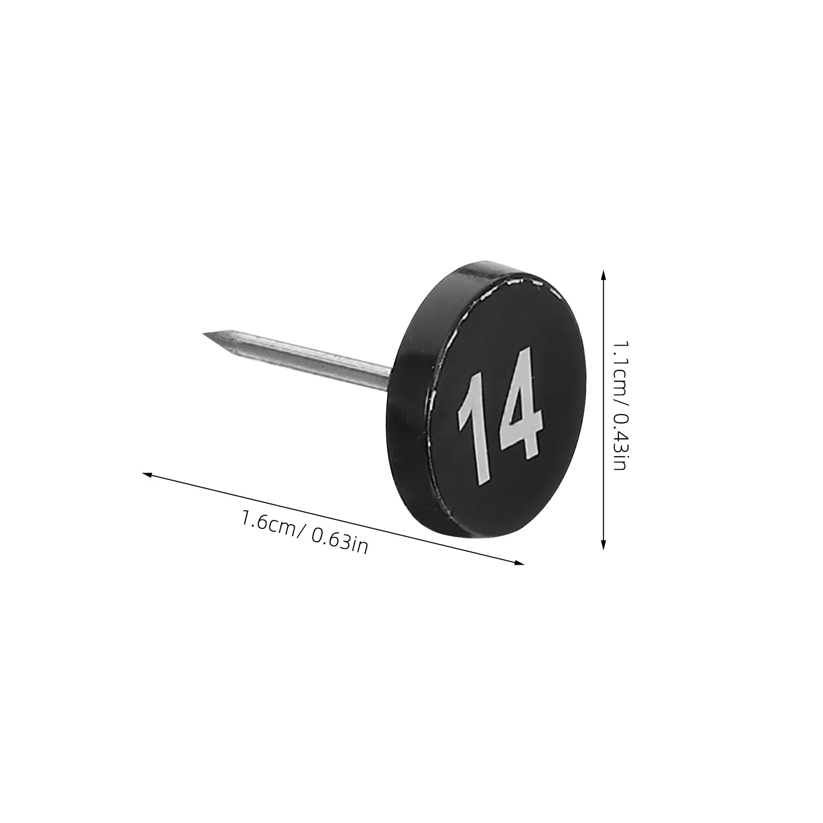 100개입 원형 플랫 푸시핀, 번호가 매겨진 압정, 게시판, 지도 표시, 교실, 사무실, 메모 표시용 푸시핀 못