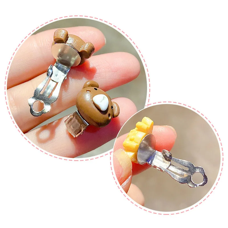 10Pcs/set Cute Girls Earrings No Ear Hole Flower Ear Clip Child Earrings Jewelry Children Princess Birthday Kids Accessories