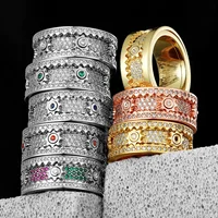 Fidget Spinner Gemstone Gear Men Rings Stainless Steel Women Jewelry Punk New in Rock Hip Hop Fashion Accessories Gift Wholesale 1