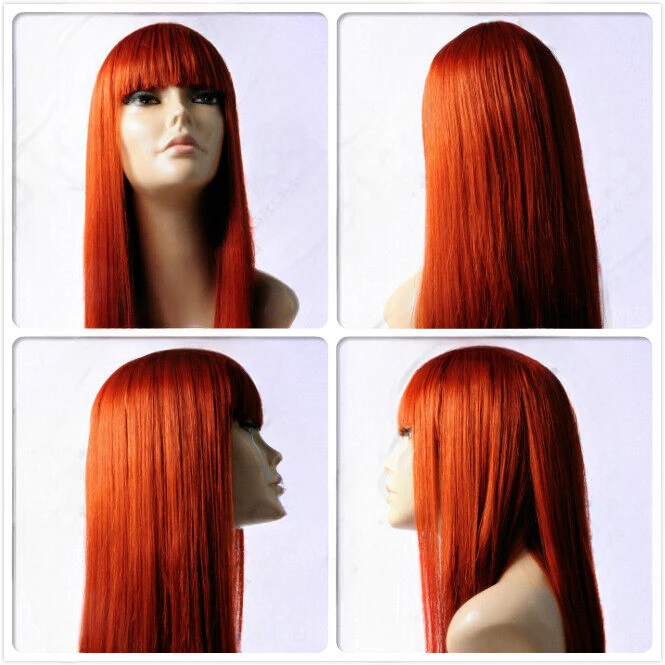 

HIGH HEAT RESISTANT LONG COPPER RED DRAG QUEEN LADY WOMEN'S DAILY FULL WIG