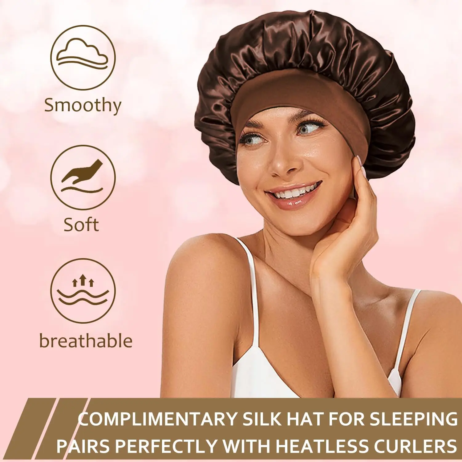 Heatless Curling Rod Headband Soft Hair Curler No Heat Hair Rollers Lazy Curls Sleeping Flexi Rods with Bonnet Styling Tools