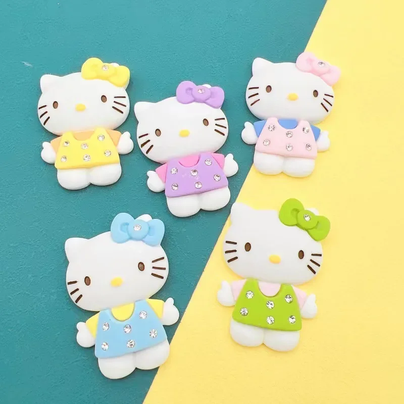 

Hello Kitty Patch Cute Girl Hair Card Diamond DIY Resin Patch Home Goods Decorative Patch Refrigerator Sticker Hair Accessories