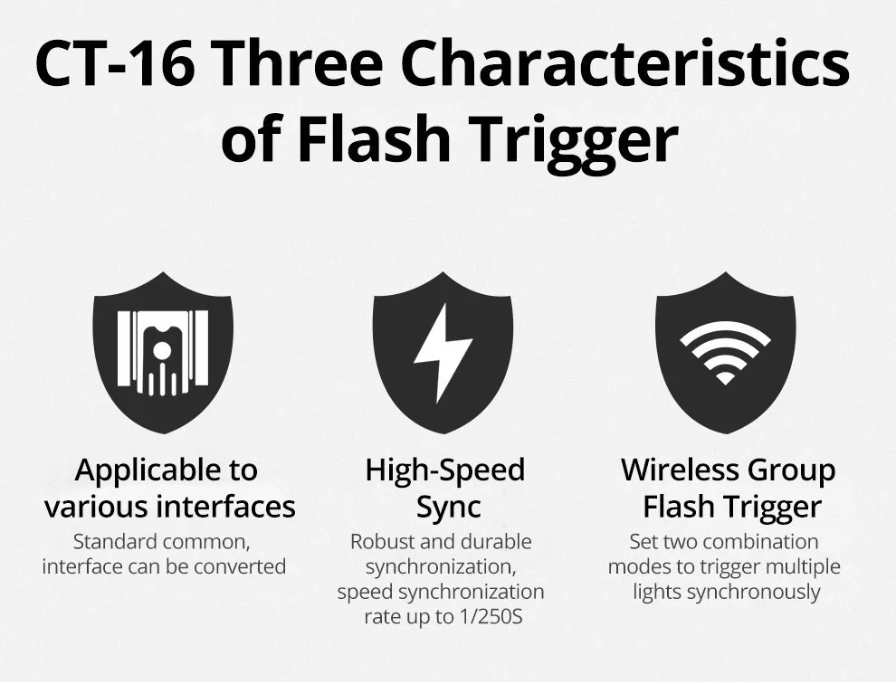 Description Picture 6 of itemGodox CT-16 Trigger 16 Channels Wireless Radio Flash Transmitter Receiver (option) for Iconic Brand Nikon Pentax Studio Speedlite Flash