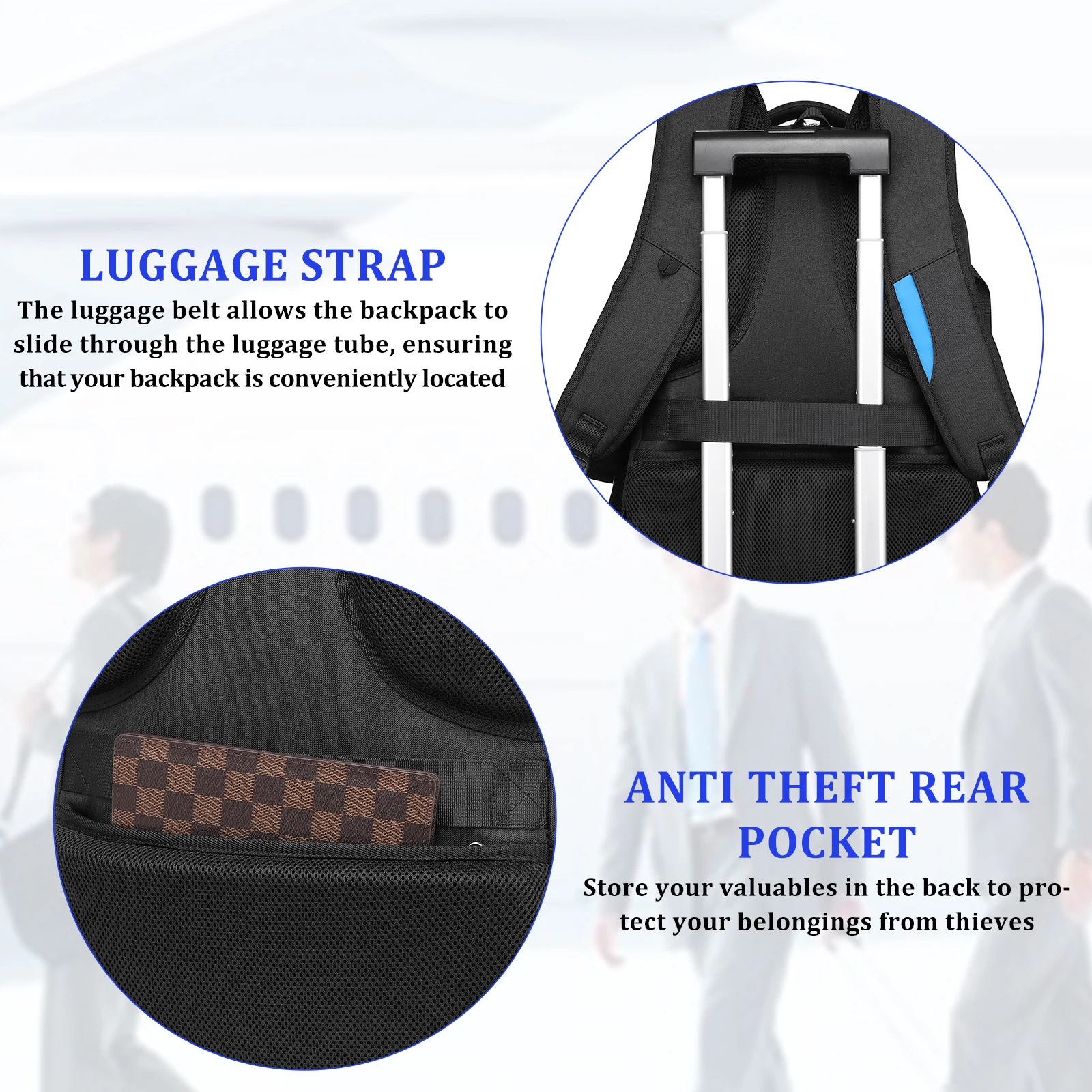 Hot selling! Business Backpack For Men 15.6 inch USB Charge Travel Notebook Laptop Backpacks Fashion School Backpack For Male