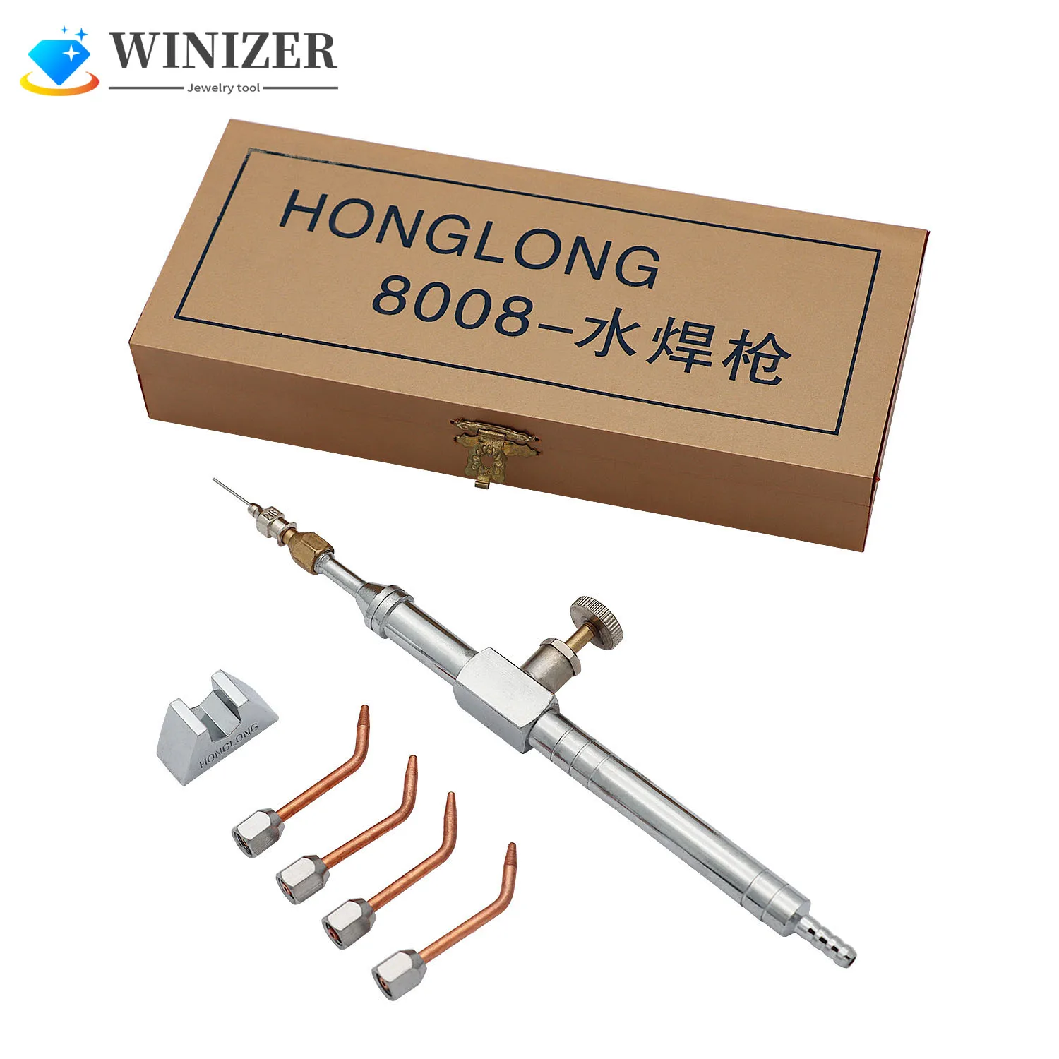 Gas Welding Torch with 4 Copper Nozzles Oxygen Propane Acetylene