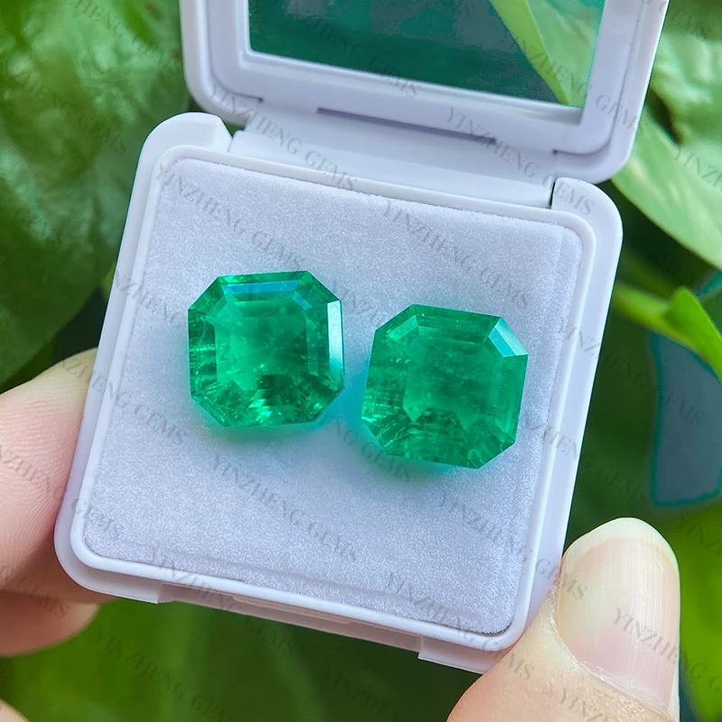 YinZheng Hydrothermal Colombia Emerald Asscher Shape Emerald Lab Grown With Selectable Certificate Lab Grown