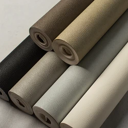 Modern Imitate Leather Embossed Wall Paper for Living Room Bedroom Store Walls Waterproof PVC Papel Contact Plain Wallpaper