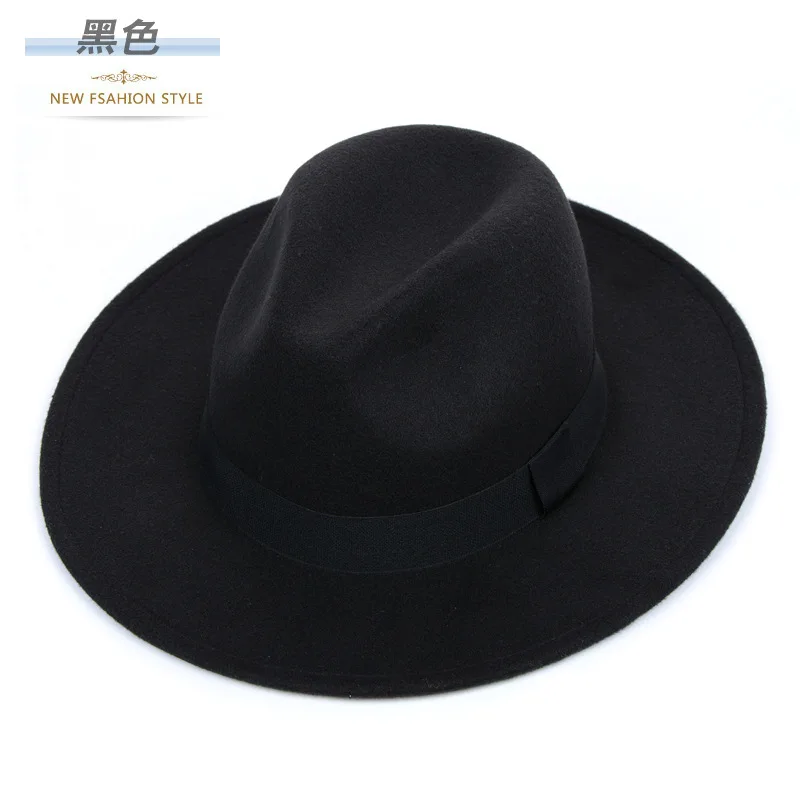 2023 Vintage Solo Top Hat Men's Black Woolen Hat Children's Stage Big Felt Hat Groom Vintage