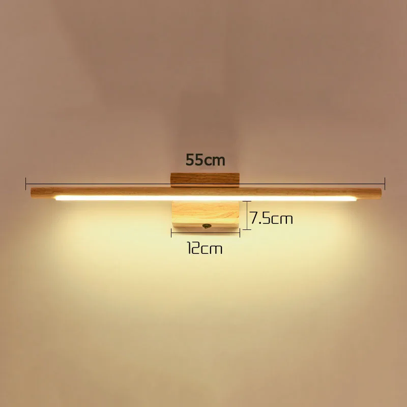 LED Mirror Lights Nordic Solid Wood Wall Lamp Modern Bathroom Dressing Room Decors Lighting Home Decor Sconces Lamps with switch wall light,led wall lamp,led light