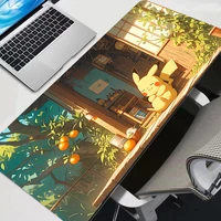 Large Gaming P-pokemon Pikachu Mousepad Keyboard Pad Gamer Mouse Pad on The Table Speed Desk Mat Anime 900x400 Soft Mouse Mats 2