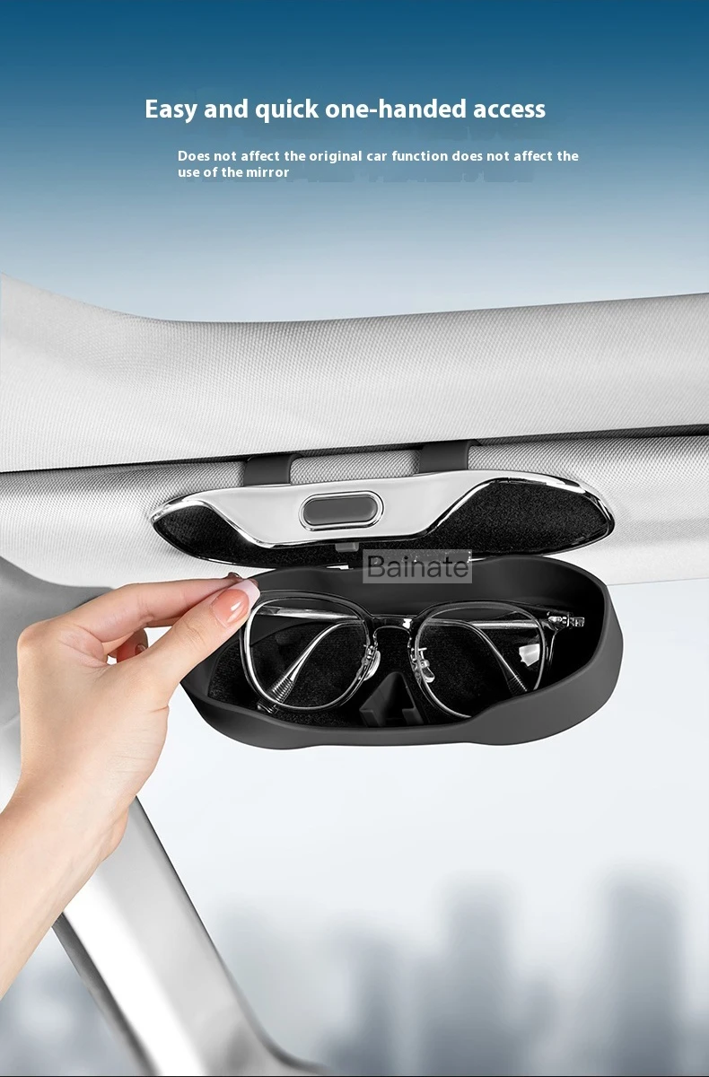 Auto-Brillenbox, Sonnenblende, Brillenhalter für BYD Dolphin Atto 3 Seal Tang Yuan Song Plus 2025, stoßfeste Brillenaufbewahrung – Detail 9