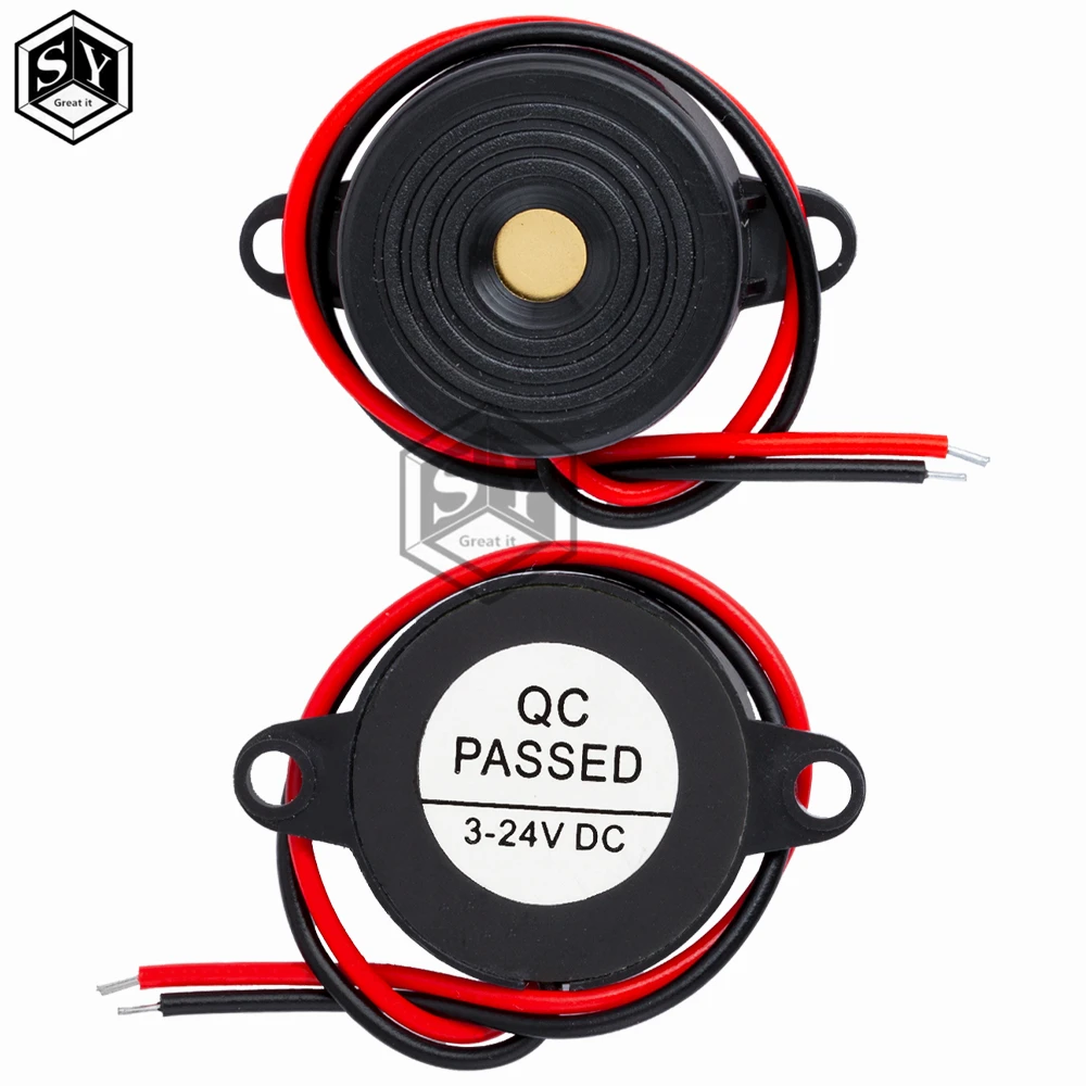 SFM-20B 높은 데시벨 활성 버저 경보 스피커 DC3-24V 연속 사운드 버저 2312 Arduino 용 압전 피에조 전자