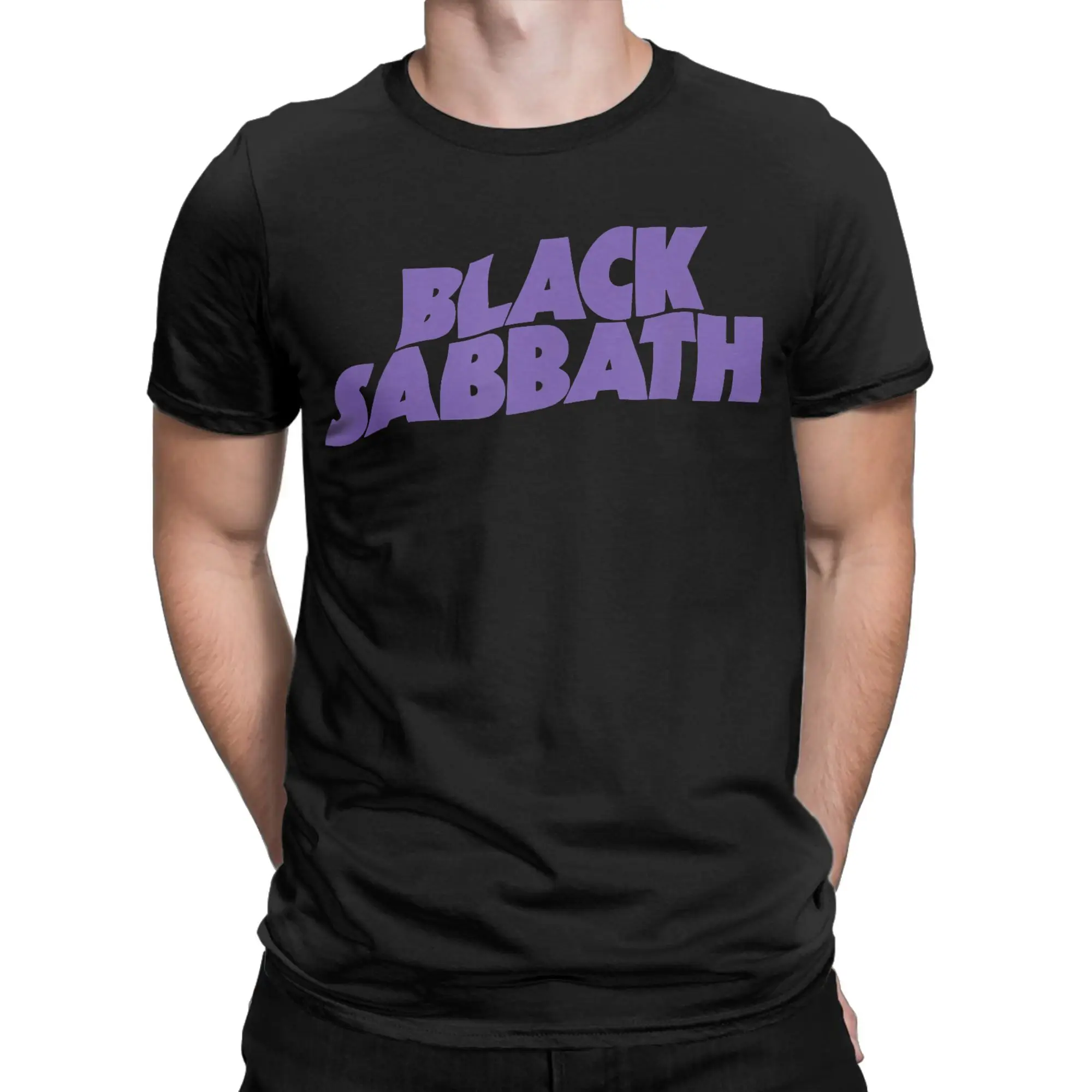 Vintage Inspired Black Sabbath Graphic Tee - Purple Logo, 100% Cotton Leisure Shirt