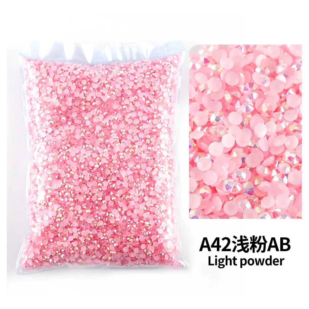Bulk Wholesale Jelly Color AB Transparent Faceted FlatBack Resin Rhinestones for Nail Art & Garment Decoration