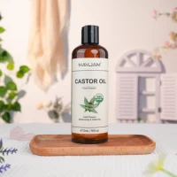 Organic Castor Oil Cold Pressed Massage Body Moisturizes Skin Nourish Hair Eyelash Nail Growth 16fl.oz Pure Natural Carrier Oil 2