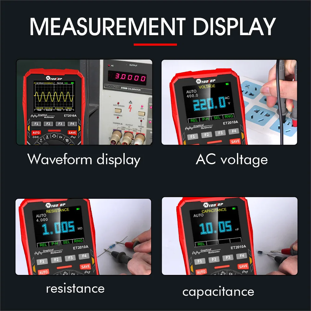 2 In1 Digital Multimeter Analog Bandwidth 2.5MS/s Sampling Rate Waveform Data Storage Oscilloscope Signal Generator Tester 6