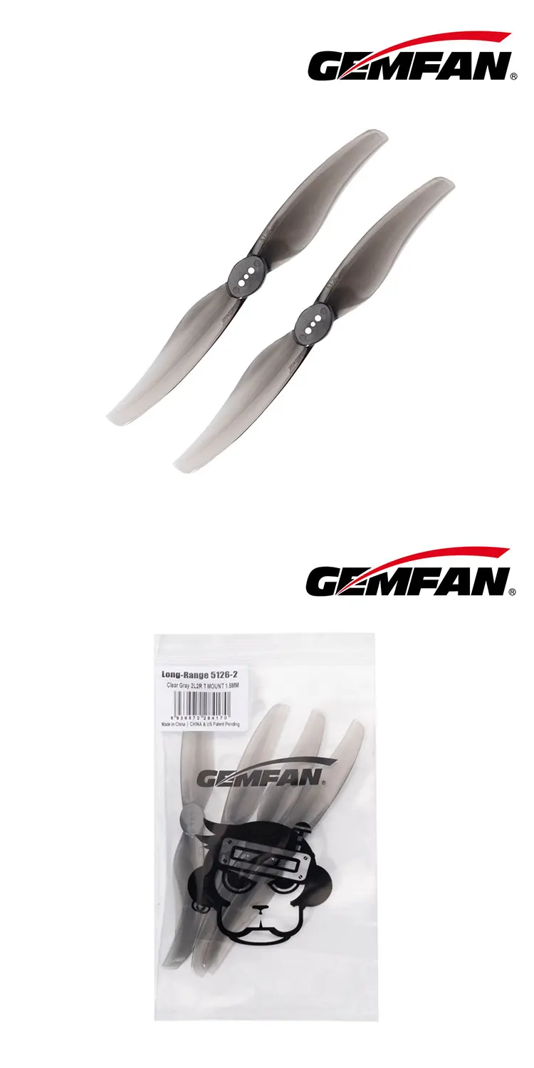 Gemfan Hurricane 5126-2 Hélices 5 pouces 1.5mm 3 trous PC