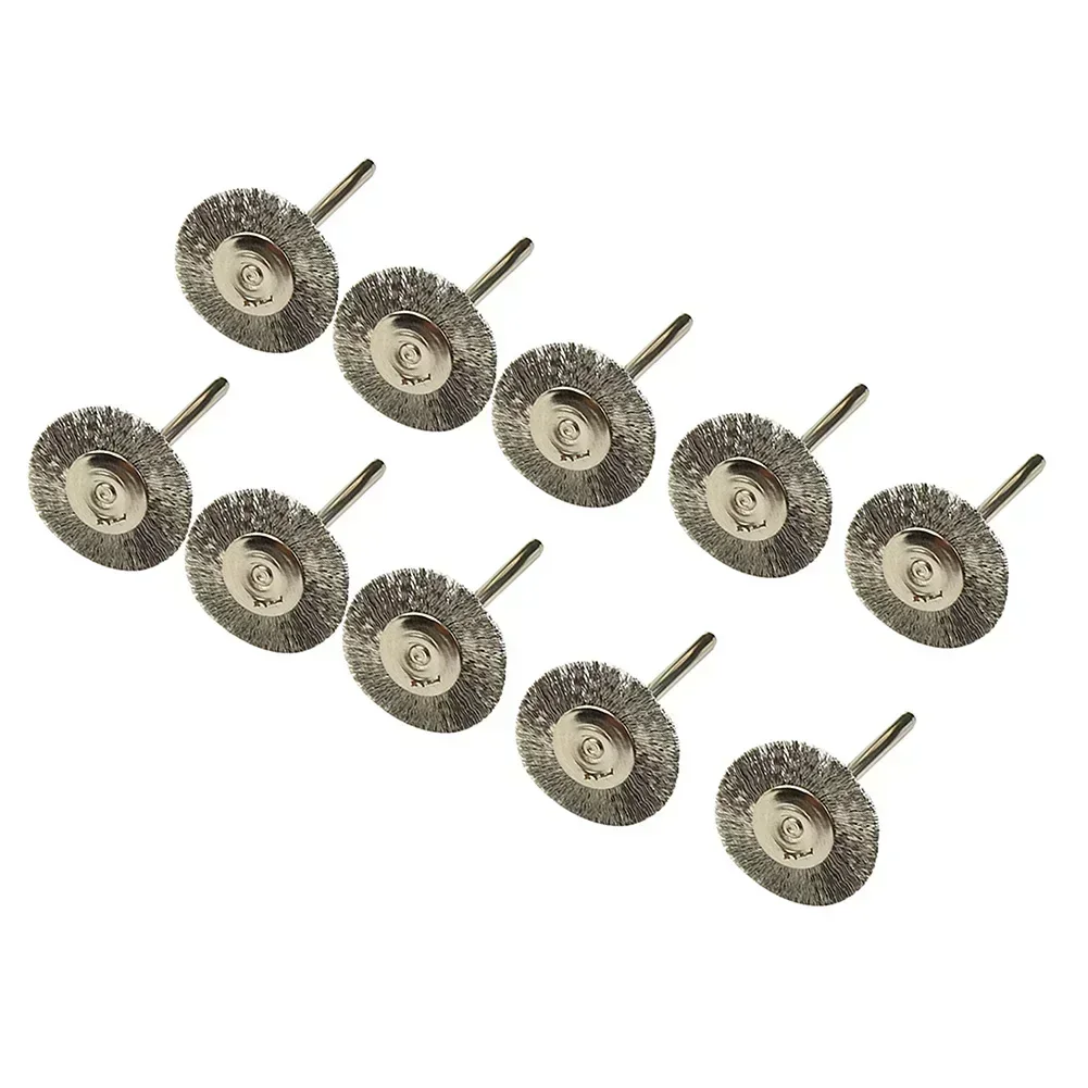 Brass Brush Steel Wire Wheels Brushes Drill Rotary Tools Polishing Rotary Tools Metal Rust Removal Brush Set 10Pcs