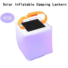

1pc Solar Inflatable Lantern Rechargeable Collapsible Lamp 3 Modes Emergency Light Waterproof Camping Light For Outdoor Lamp