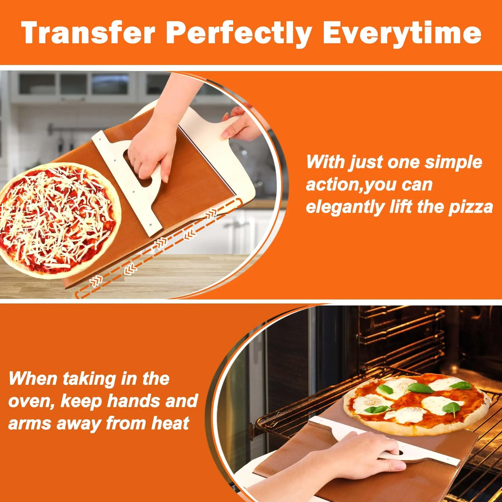 Pizza Peel Sliding shovel Shovel Foldable Wooden Handle Transfer Tray Pizza Spatula Bread Baking Tools Kitchen Gadgets