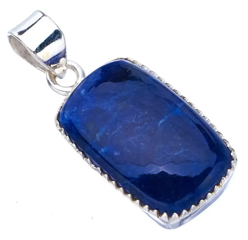 

StarGems Sodalite ручной работы 925 пробы серебряный кулон 1,5 "F4995