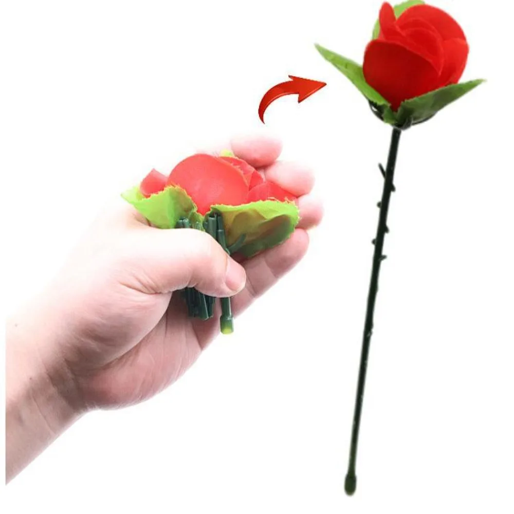 24.5cm 접이식 장미 마술 트릭, 클로즈업 마술, 무대 마술, 꽃 나타나기 마술, 어린이 마술 도구