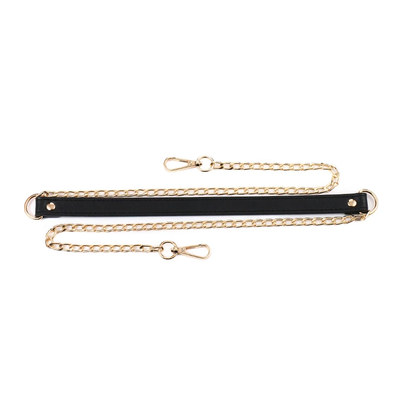 

120Cm Golden Buckle Bag Chain Metal+Leather Replacement Shoulder Crossbody Bag Strap Purse Handle Handbag Belts Bag Accessories