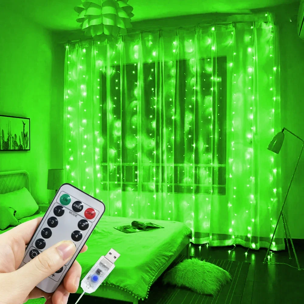 thumbnail image 1 of Guirnalda de luces LED con 8 modos, 3/4/6 m, USB, para decoración de bodas, fiestas, Navidad, hogar, ventana, cumpleaños, 1 of 5