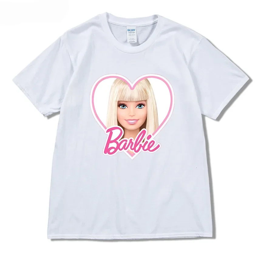 

MINISO Barbie The Movie Peripheral European and American Style Round Neck Short-sleeved Men's and Women's T-shirts The Best Gift