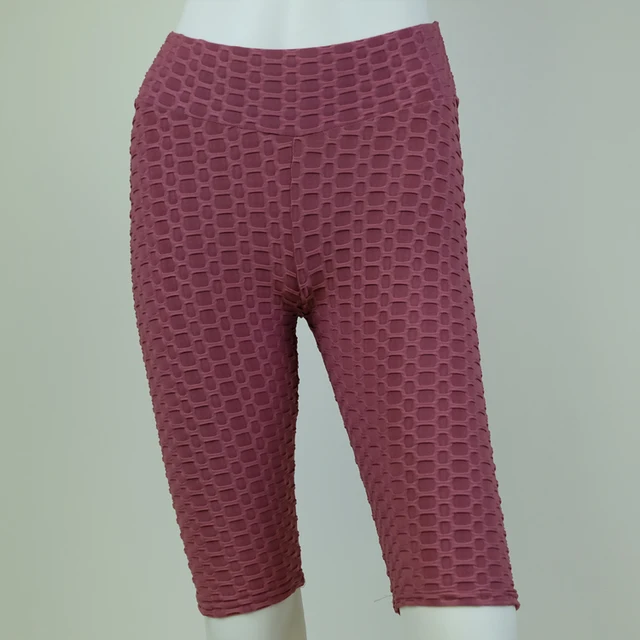 Tight yoga shorts women's high waist hip lift workout shorts bubble jacquard shorts women's pants Colorful