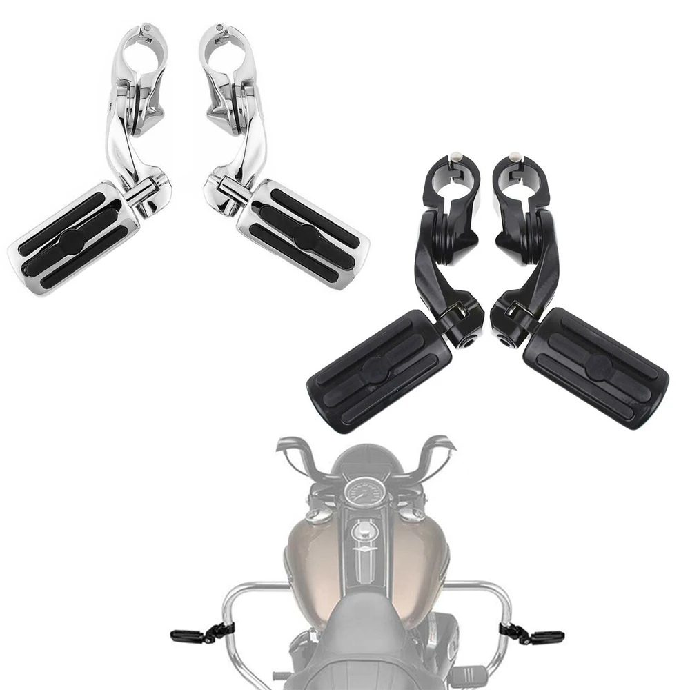 Motorcycle Highway Pegs – Adjustable Foldable Foot Pegs For Harley, Kawasaki, Suzuki 1" To 1-1/3" Engine Guards - View #6