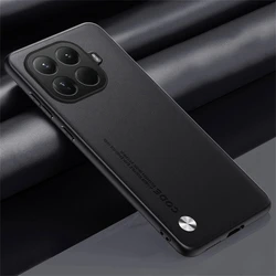 Luxury Solid Color Leather Phone Case - Top Grade Shock - Absorbing Protective Shell for Xiaomi 17 pro (Black)