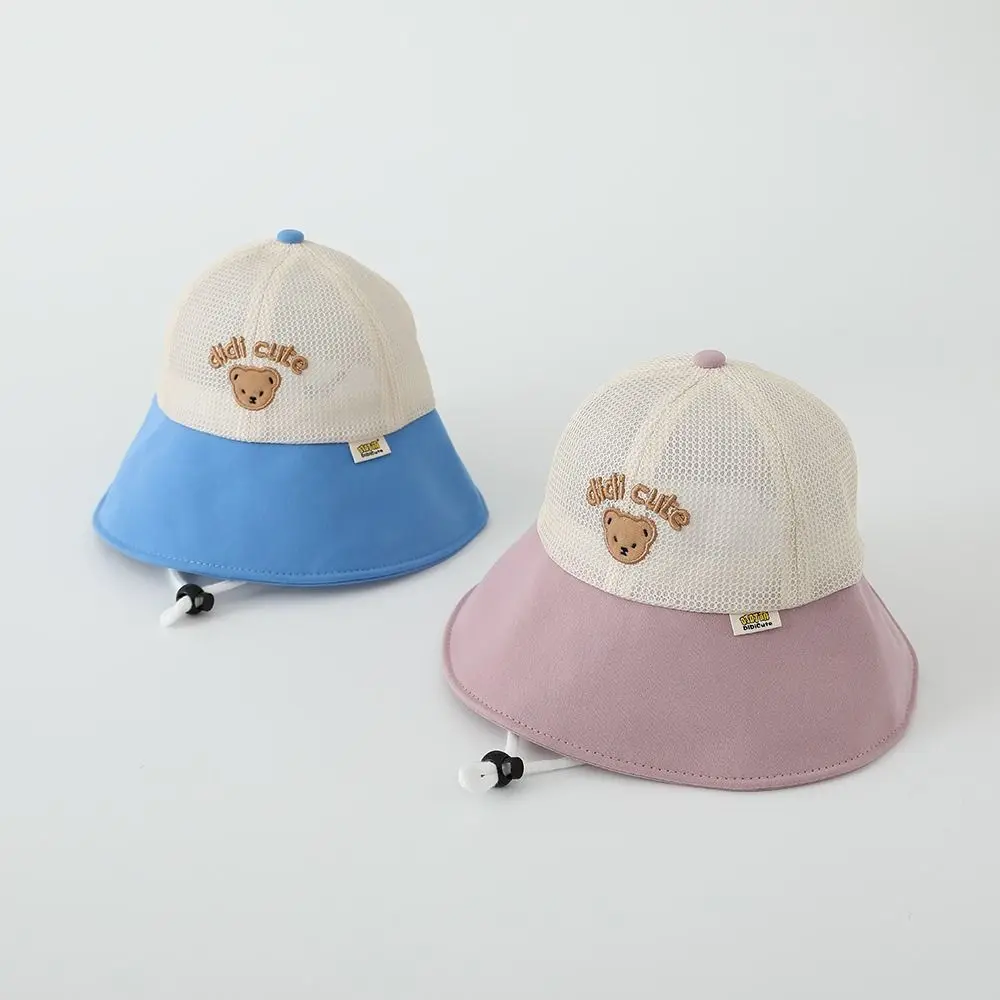 Cute Summer Baby Bear Bucket Cap Mesh Breathable Children Fisherman Cap Anti UV Quick-dry Outdoor Sun Hat