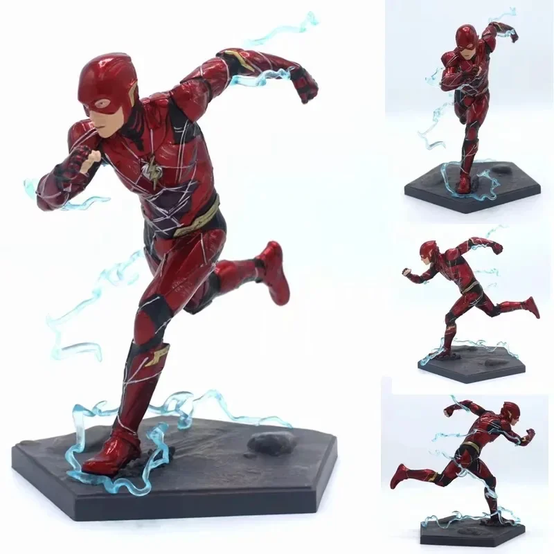 

Marvel Super Hero Justice League The Flash Action Figure Running Statue Action Figure Models Desktop decoration Toys gift16.5cm
