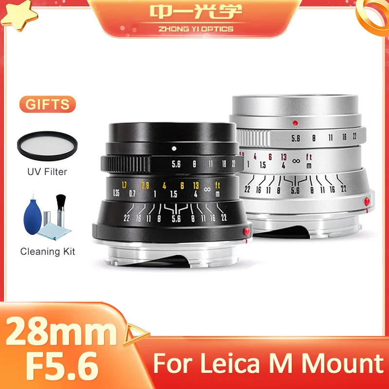 Zhongyi Mitakon Full Frame M 28Mm F5.6 Messa A Fuoco Manuale Ritratto Obiettivo Grandangolare Per Fotocamera Paraxial Leica M Mount M3 M11 M10R M10P